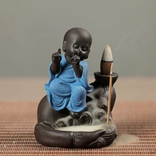 Дым обратного потока маленький монах башня для благовоний горелка медитация монах лотоса база благовония держатель Мини дзен теат Pet домашний декор