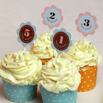 

CupCake Topper Flag with Number from 0 to 9