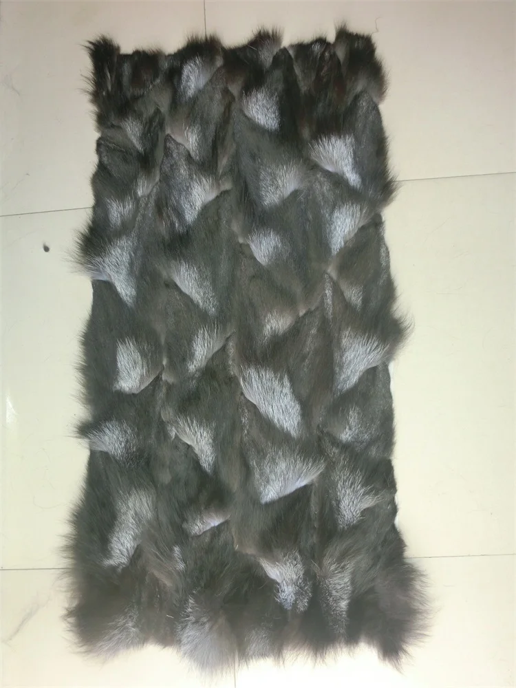 

Factory wholesale silver fox fur plate/ real fur blanket