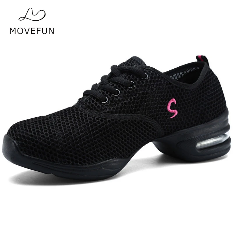 MoveFun Soft Breath Dance Shoes for Women 2017 Platform Sports Dancing Sneakers Woman Girls