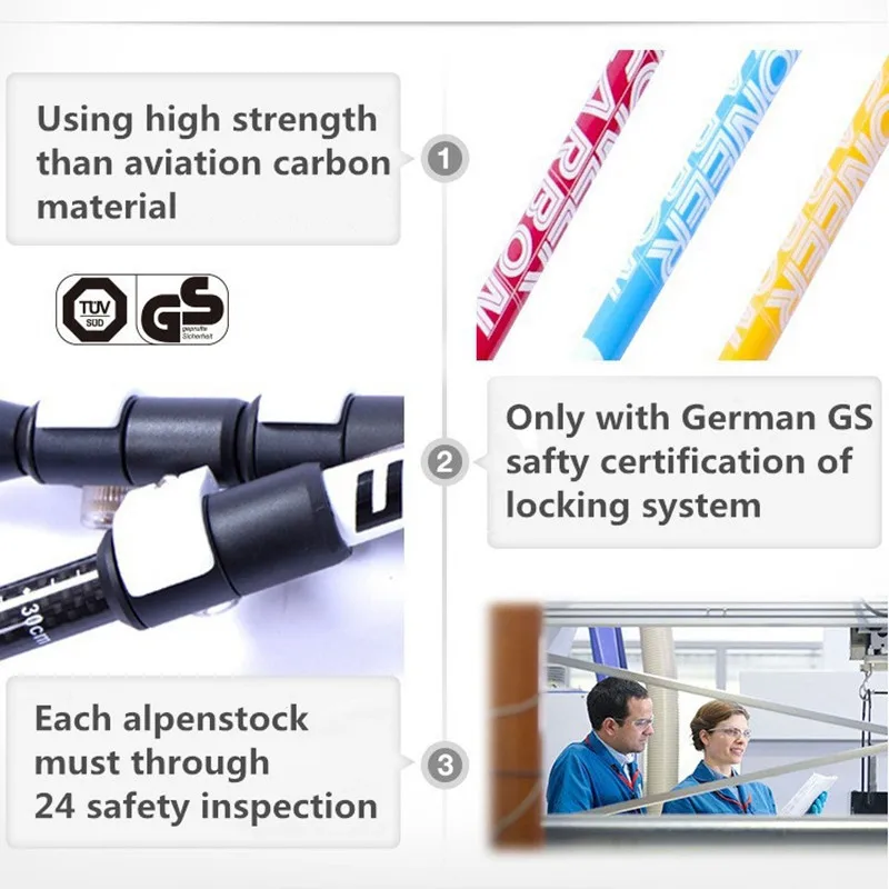 2 шт./партия 195 г/шт., углеродное волокно, альпеншток, внешний быстрый замок, треккинговые палки, походные палки, телескоп, палки для скандинавской ходьбы