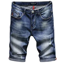 Новая мода для отдыха мужские короткие джинсы костюмы летние хлопковые шорты дышащие ковбойские Fashionelastic мужские шорты, T6810