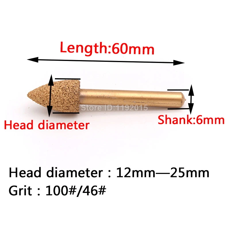 ZtDpLsd 1 шт. 6 мм хвостовик вакуумной пайки алмазная шлифовальная головка заусенцы Гравировка сверла для камня сплав нефрита пилинг инструменты для резьбы