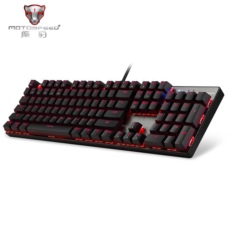 MOTOSPEED CK104 игровая Проводная Механическая клавиатура 104 клавиш настоящий RGB синий переключатель светодиодный с подсветкой анти-привидение