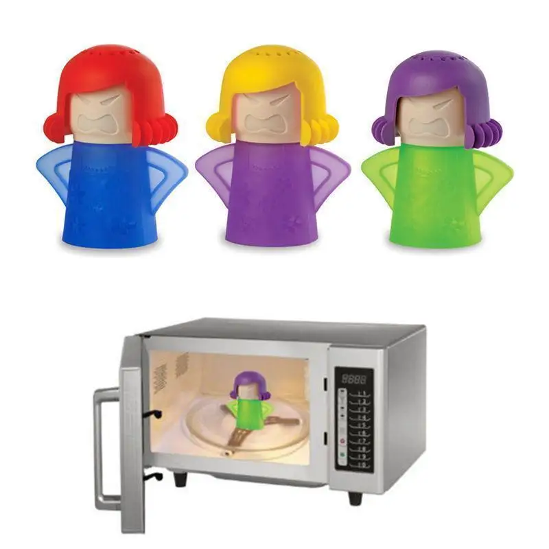 

HOT Sale Metro Angry Mama Cleaning Microwave Cleaner Cooking Kitchen Gadget Tools With Package 4 color
