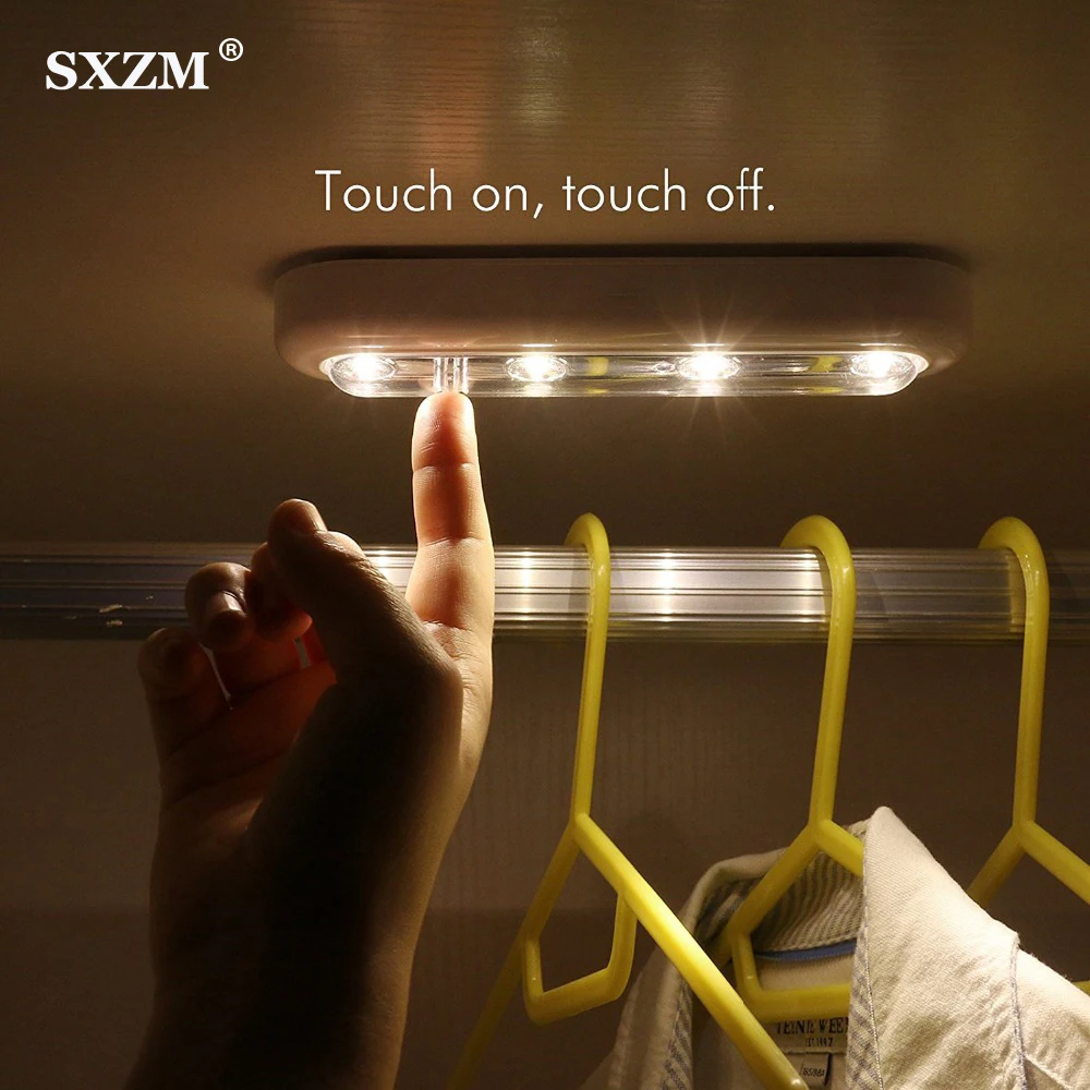 4leds LED Under Lights With Touch Sensor Battery Saving