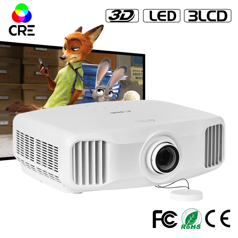Топ ранг 1080p проектор для домашнего кинотеатра 3 lcd видео мультимедиа hdmi full hd мини