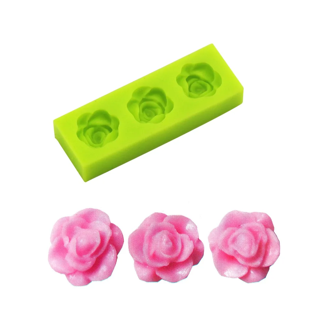 DIY Flower Rose shape Silicone Fondant Cake Mold Valentine's day wedding cake decoration tools bakeware 3D Silicone Soap mold