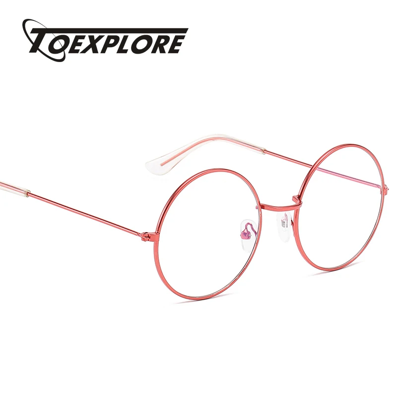 

TOEXPLORE Fashion Men Women Metal Eyewear Frame Round Frame Vintage Retro Luxury Optical Glasses Customize Reading Myopia Goggle