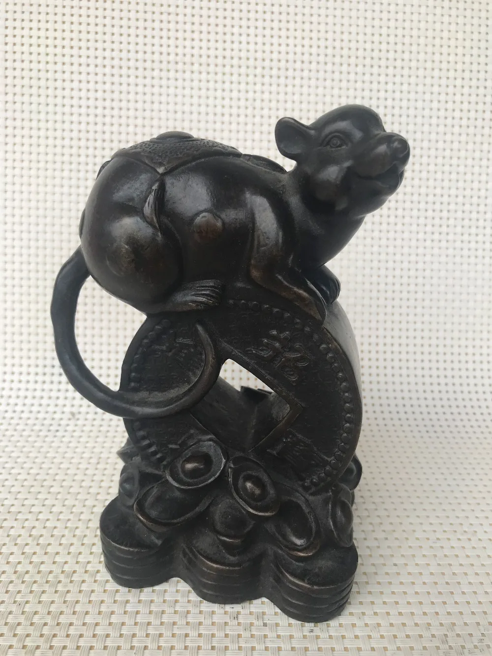 Изысканный бронзовый fortune/rat статуя 12 Знак/rat домашний декор Ремесла 6 435 дюйм(ов)