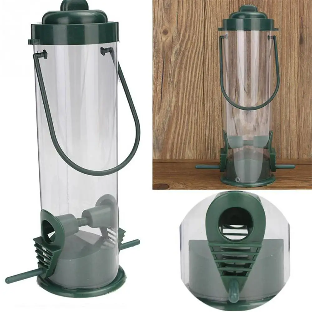 

Bird Feeders for Transparent Glass Window Hanging Type Outdoor Plastic Pet Bird Feeder Bucket Tree Garden Decoration