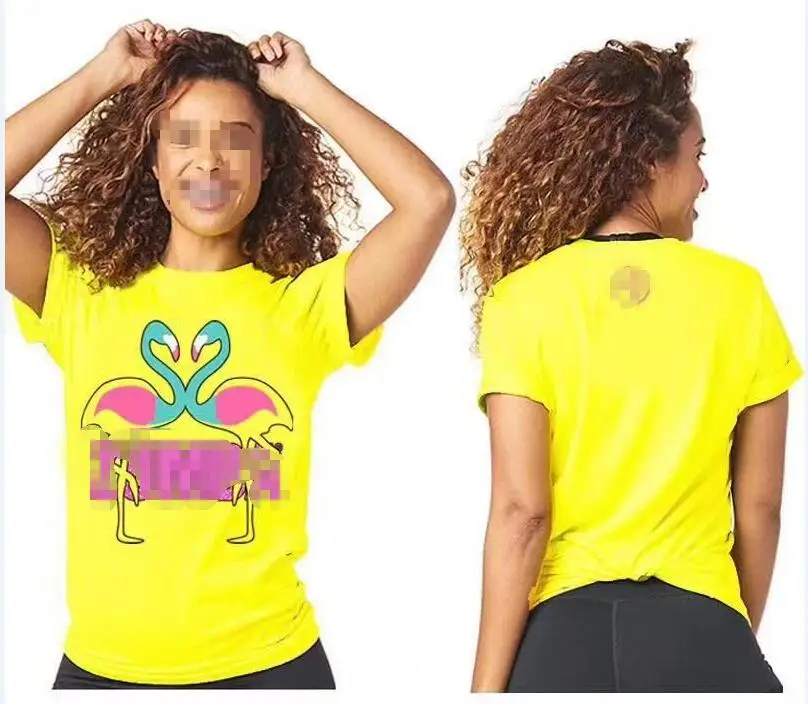 

ADIBO Summer Women Tops Quick Dry running clothes pinting shirts T1712