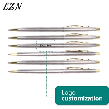 

LZN New Arrival Stainless Steel Rod Rotating Metal Ballpoint Pen Wedding Ballpoint Pen Gift Stationery Free Customlize Name/Date