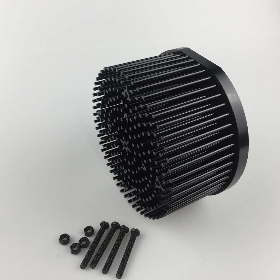 135mm pre-drilled aluminum radiator with Meanwell HBG-60-1400 4 bolts for CREE COB cxb3590 Citizen clu048 1212