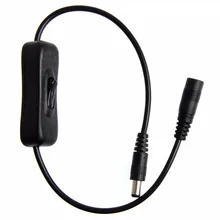 1 Pc 2.1mm/5.5mm DC In-Line Interruptor ON/OFF Cabo Jack Para Plug 12 V LACA