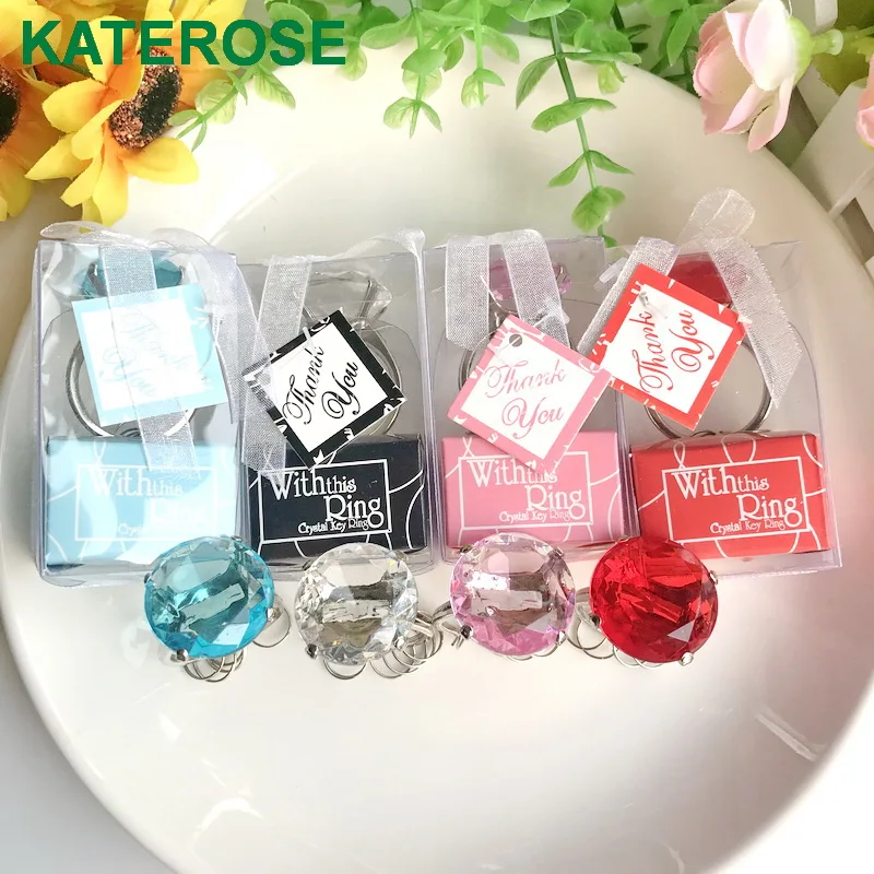 50PCS With This Ring Engagement Ring Keychain Wedding Favors Bridal