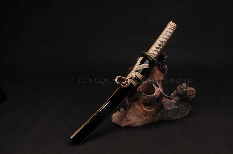 

Japanese Samurai Sword Short handmade T10 High Carbon steel+clay tempered Full Tang blade Funcational Katana very sharp