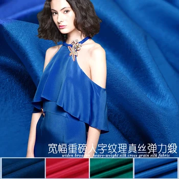 

26 mm heavy elastic satin silk fabric high - end cheongsam silk satin fabric natural silk fabric wholesale silk cloth