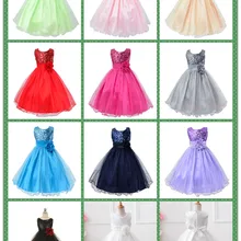 От 0 до 10 лет, Лидер продаж, платье с цветочным рисунком и блестками для маленьких девочек праздничное платье принцессы высокого качества детская одежда 9 цветов