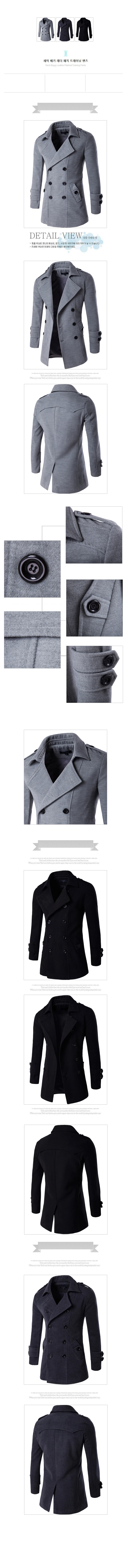 Мужской осенний и зимний толстый шерстяной длинный двубортный Тренч с лацканами пальто/модное городское толстое теплое шерстяное пальто высокого качества