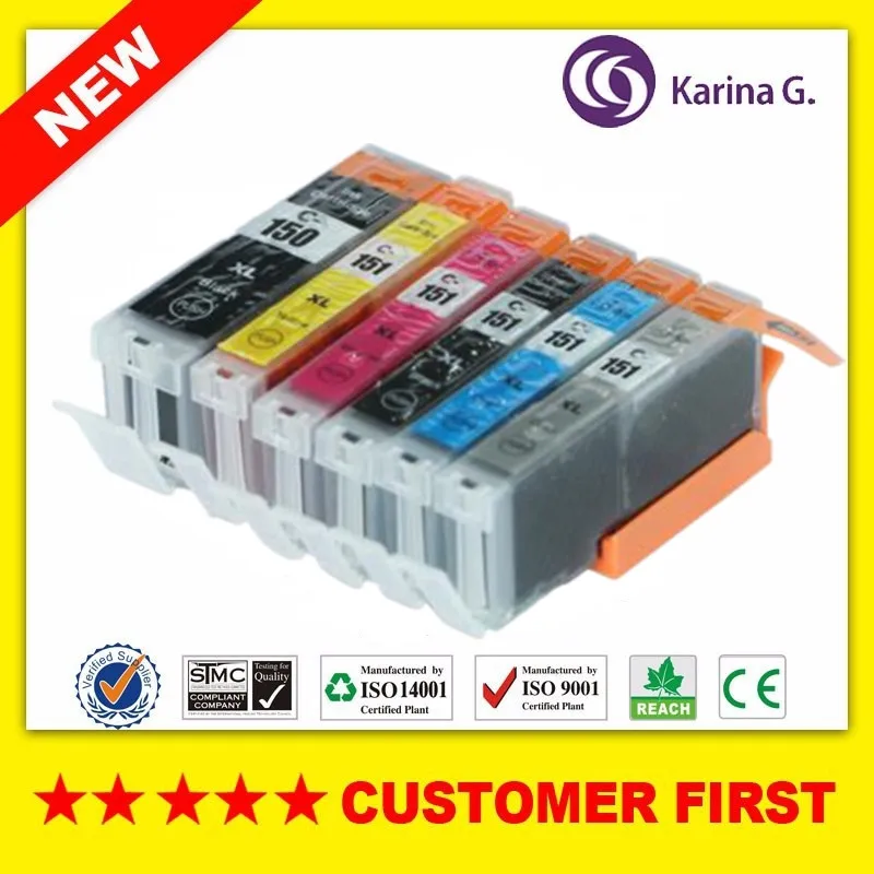 

Compatible for Canon PGI150 CLI151 ink cartridge for PIXMA MG6310 PIXMA MG7110 MG7510 Ip8710 etc.