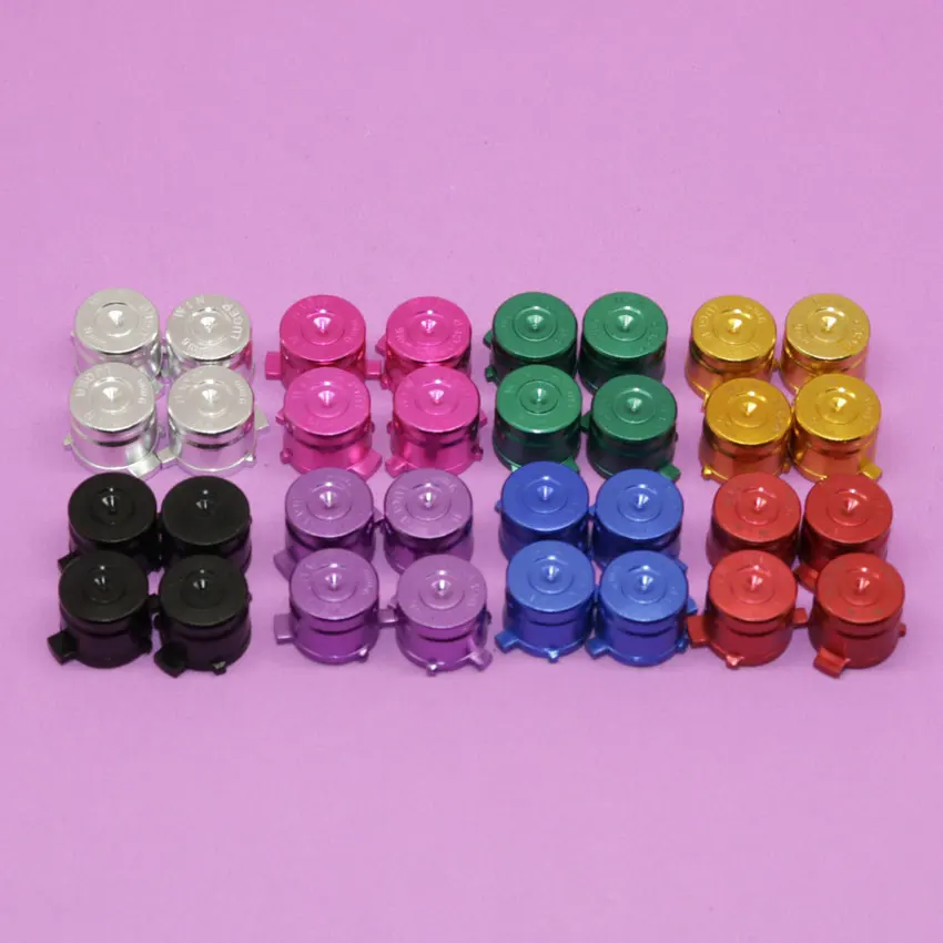 

YuXi 8pair=32pcs New Aluminum Metal Bullet Buttons Thumbstick Caps Replacement for PS3 PS4 Gamepad Controller
