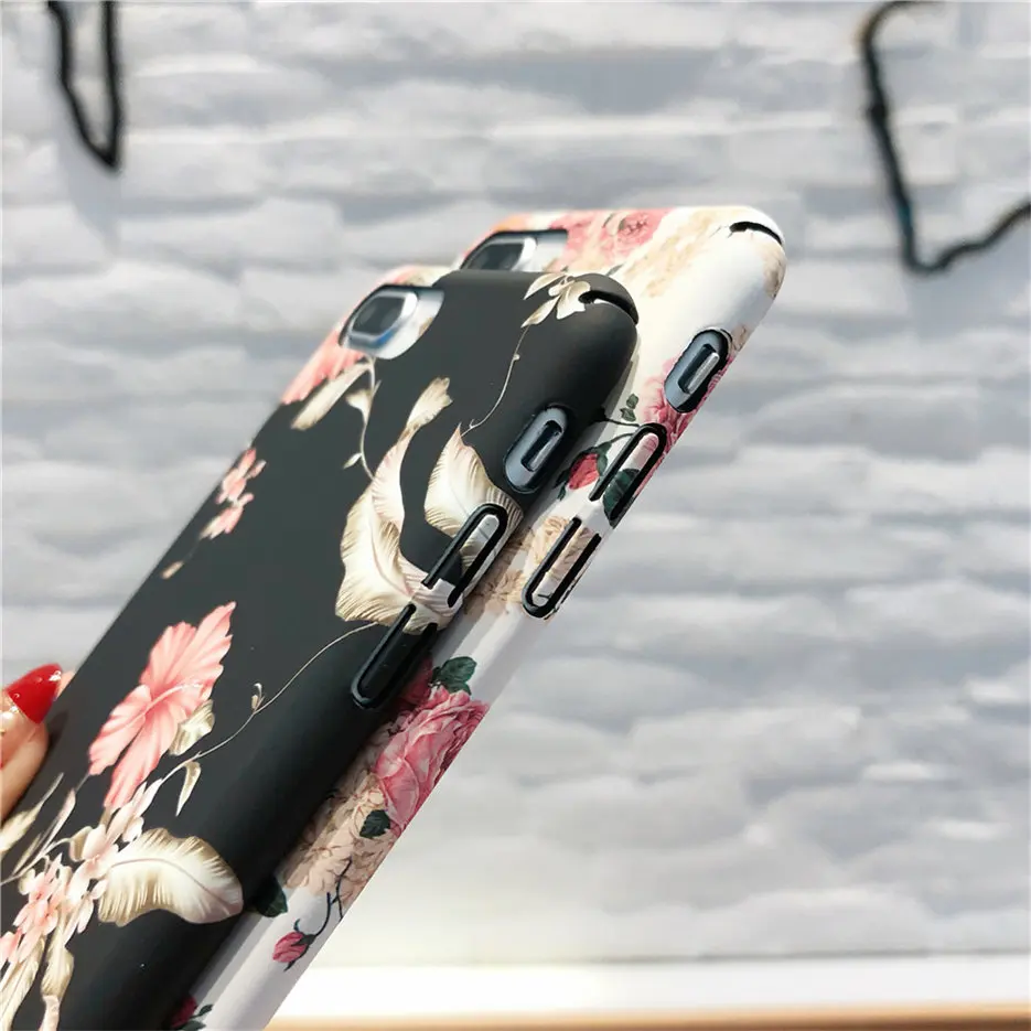 MOUSEMI Protective Funda For iPhone 8Plus 6 6S 7 Matte Case Flower Printed Phone Case 7 Cases On For iPhone X 5s se 7 Back Cover (9)