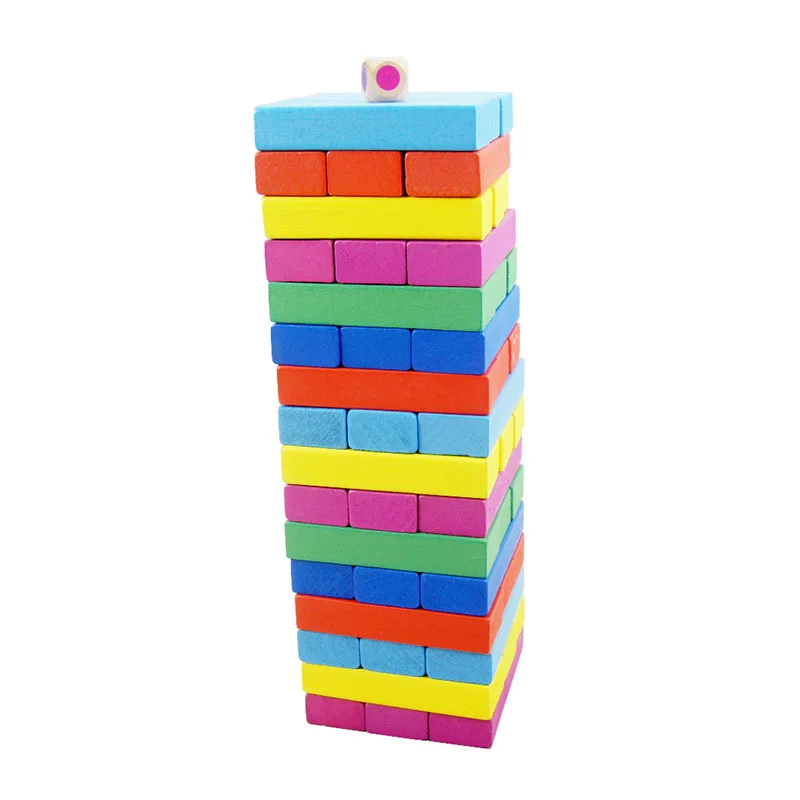 

48 pieces of color adult casual toys stacked Family Game Child Gift Wooden Toys Educational Preschool Toys