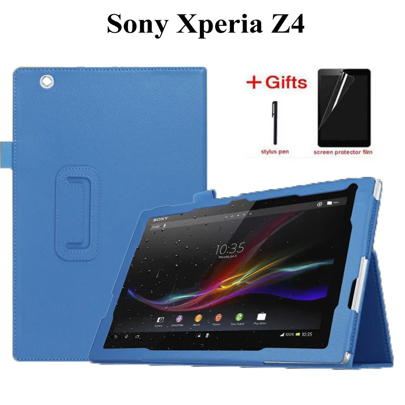 Чехол подставка из искусственной кожи с текстурой личи для планшета Sony Xperia Z4 10 1