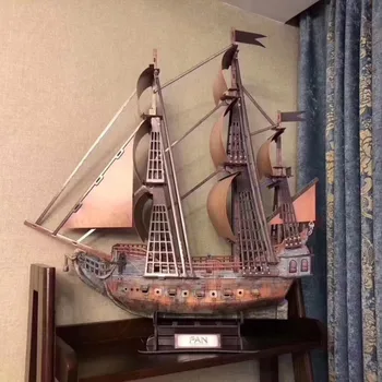 

Peter Pan jolly roger spaceship Sail boat bricks poster Pirate ship model 3D ferry Model Building blocks toys for kids