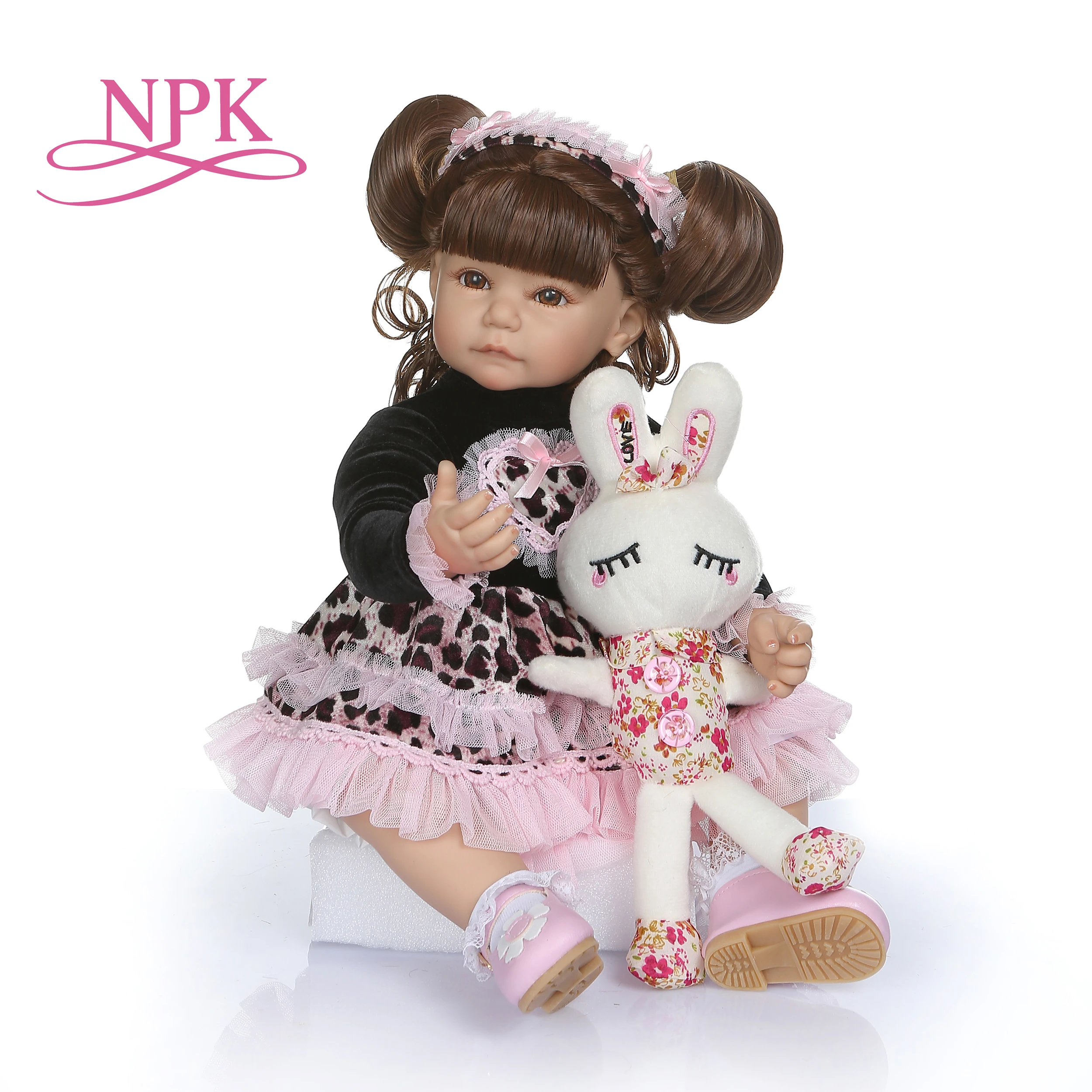 

50CM long curly hair princess toddler girl doll soft silicone bebe doll realista reborn toys for children brinquedos Adora