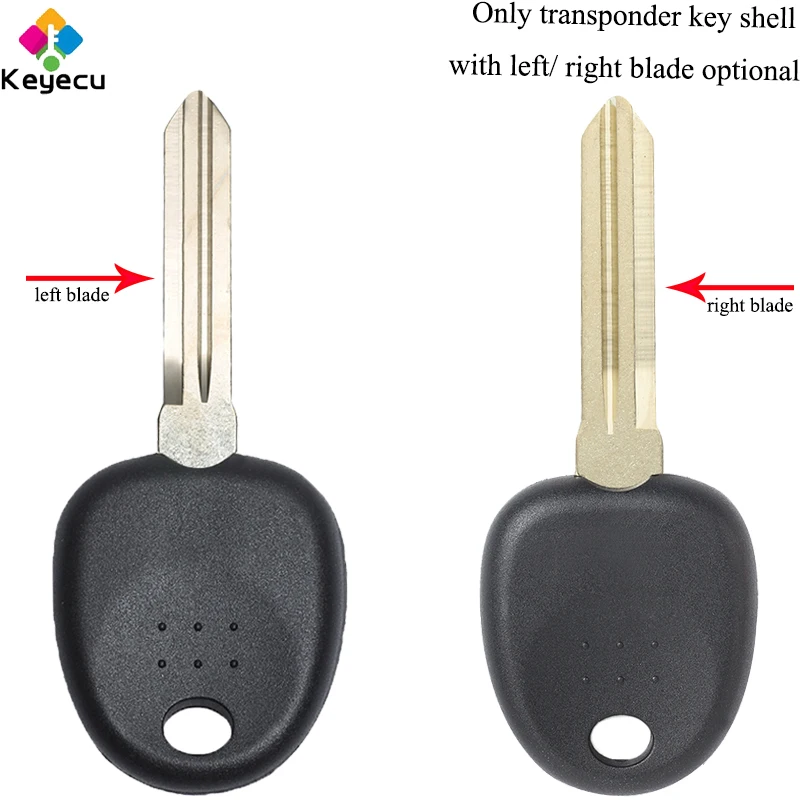 

KEYECU Replacement Ignition Transponder Key Shell - Left/ Right Blade - FOB for HYUNDAI Coupe Tucson Elantra Accent Santa Fe i10