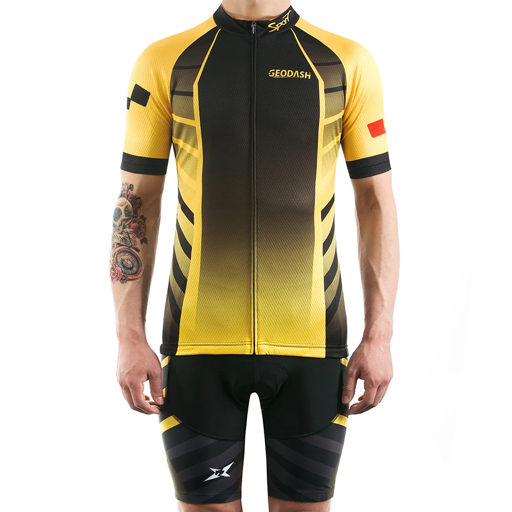 GEODASH Лето хорошее качество Велоспорт Джерси человек быстросохнущая одежда для велосипедистов для мужчин гелевая Подушка велосипедная одежда