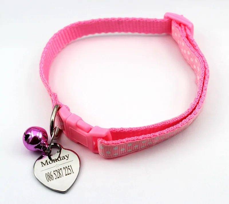

Personalized Dog Chihuahua Puppy Cat Collar with ID Tag Nylon Adjustable Engraved ID Dog Collars for Small Mini Pet Dog Cat