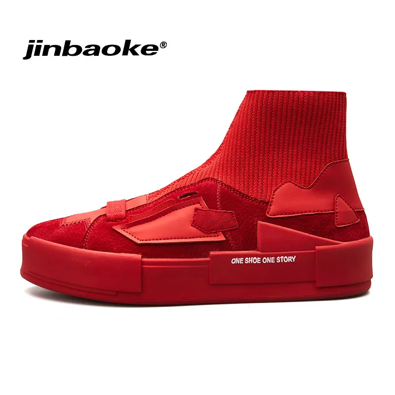 

Street Style Men Leather Sign High Top Skateboarding Shoes Sneakers Plein Footwear Shoe Zapatos Hombre Black/Red