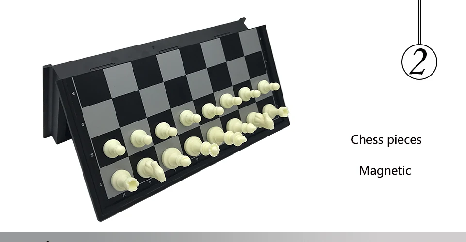 Easytoday Plastic Chess Set Checkers Pieces Two In One Magnetic Folding Chess Board Classic Entertainment Games Gifts (2)