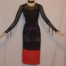 KAKA-L1513, Женская Одежда для танцев, девушки бахрома латинское платье, сальса платье Танго, Самба Румба Чача платье, женское платье