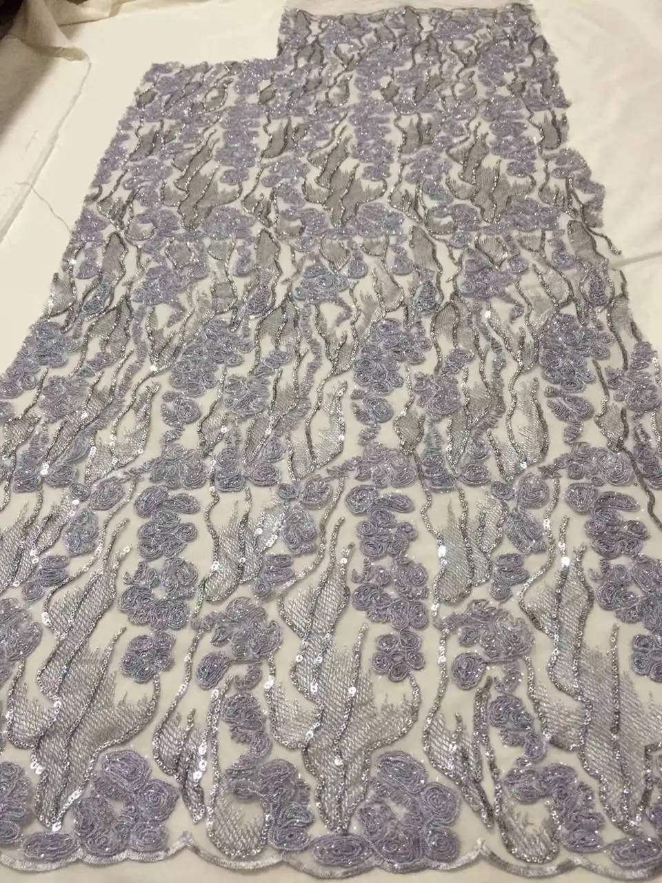 Nigerian royal sequins lace fabric 2018 new high-quality African tulle 5 yards embroidered | Дом и сад
