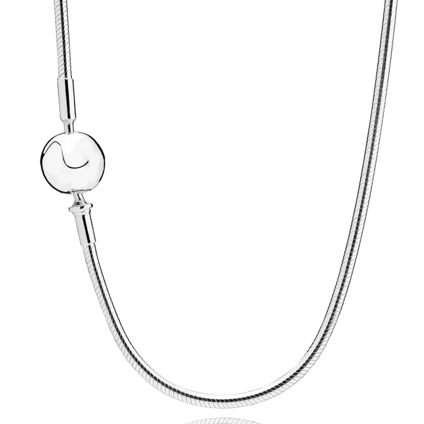 

Sphere Clasp Essence Collection Snake Chian Necklace Bracelet Fit Women Bead Charm 925 Sterling Silver Necklace Pandora Jewelry