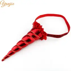 Vibrant Rainbow Metallic Cosplay Headband - Festival & Birthday Party Hair Accessory (Red)