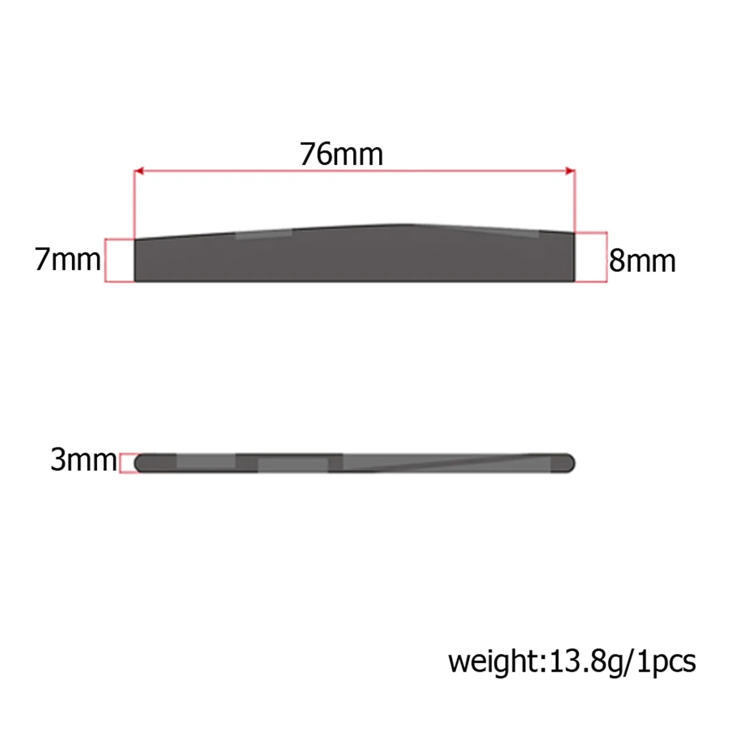 Tooyful Practical Slotted Copper Bridge Saddle 76mm for 6-strings Acoustic Guitar Replacement Part