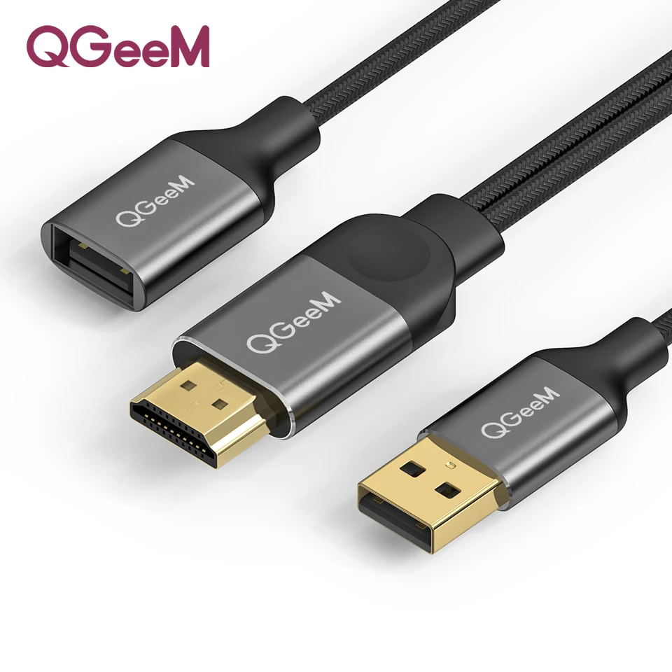 

QGeeM USB to HDMI Cable for iPhone 8 X 7 6 Plus iPad TV Android Phones to MHL Adapter 1080P Converter For iPhone HDMI Cable