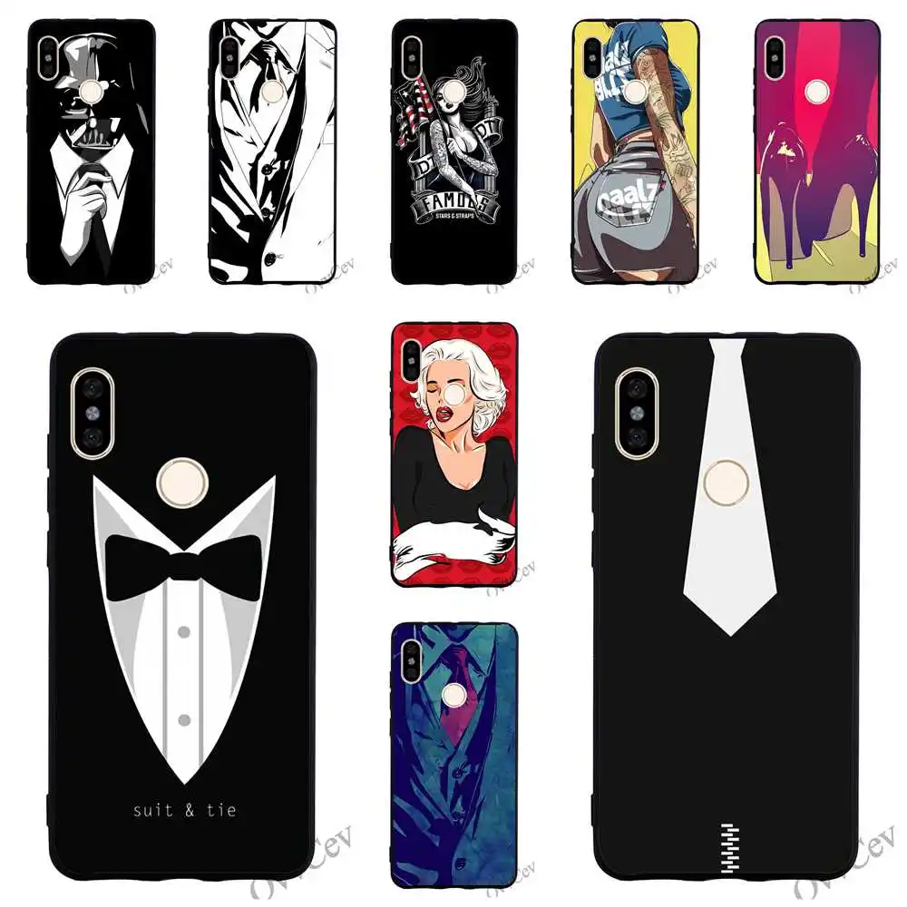 

Ultra Thin Tie Man Sexy Girl Phone Cover for Xiaomi Redmi 6 Pro Case 4A 4X 5 Plus 5A Prime 6A Note 5 Cases Skin