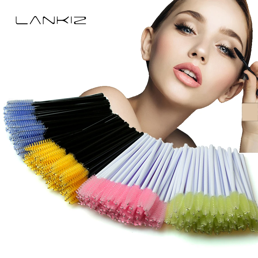 

50Pcs/Pack Eyelash Makeup Brush 8 Colors Lash Extension Disposable Comb Mascara Applicator Wand Silicone Tool New Arrived