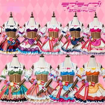 

Love Live Sunshine Aqours Valentine's Day Awakening All Member Cosplay Costume Chocolate Maid Women Dress Christmas Outfits