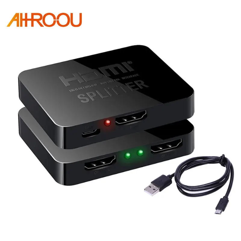 1080P 3D Mini 2Port HDMI Splitter Switcher 1x2 1 in 2 out