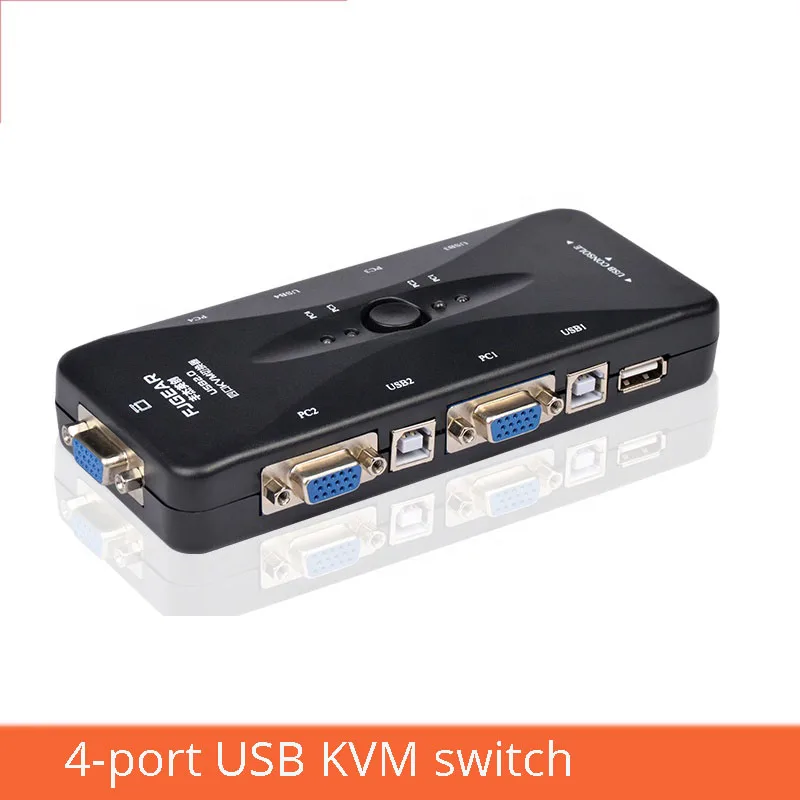 4 порта USB KVM переключатель usb2.0 четыре в одном из ручной коммутатор VGA 4 хост общий дисплей мышь и клавиатура 1920*1440 FJ-4UK