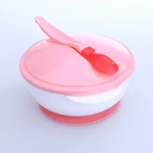 Infant Baby Feeding Bowl With Sucker + Temperature Sensing Training Spoon