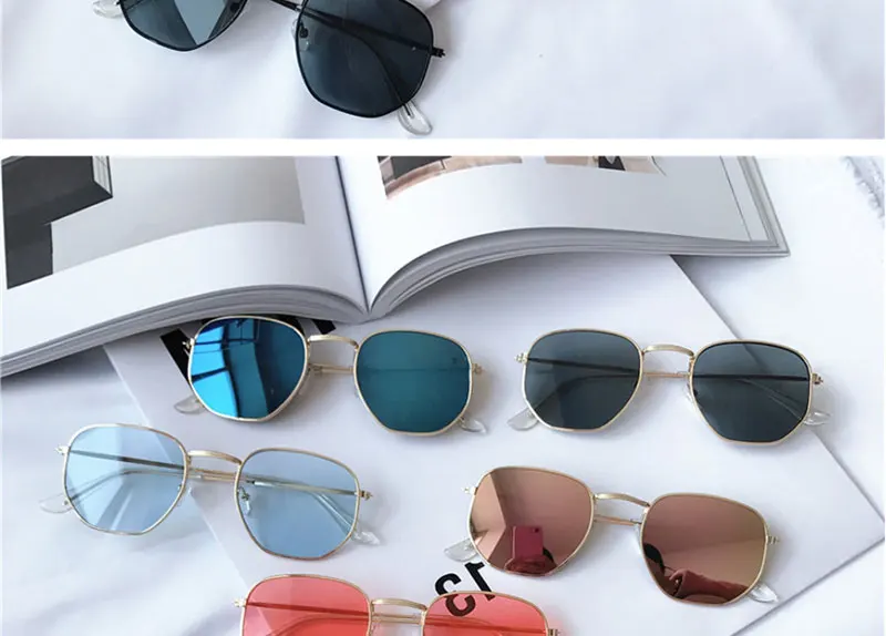 LeonLion сплав маленькие очки для лица винтажные зеркальные отражающие очки для мужчин классические металлические квадратные тонкие солнцезащитные очки для женщин