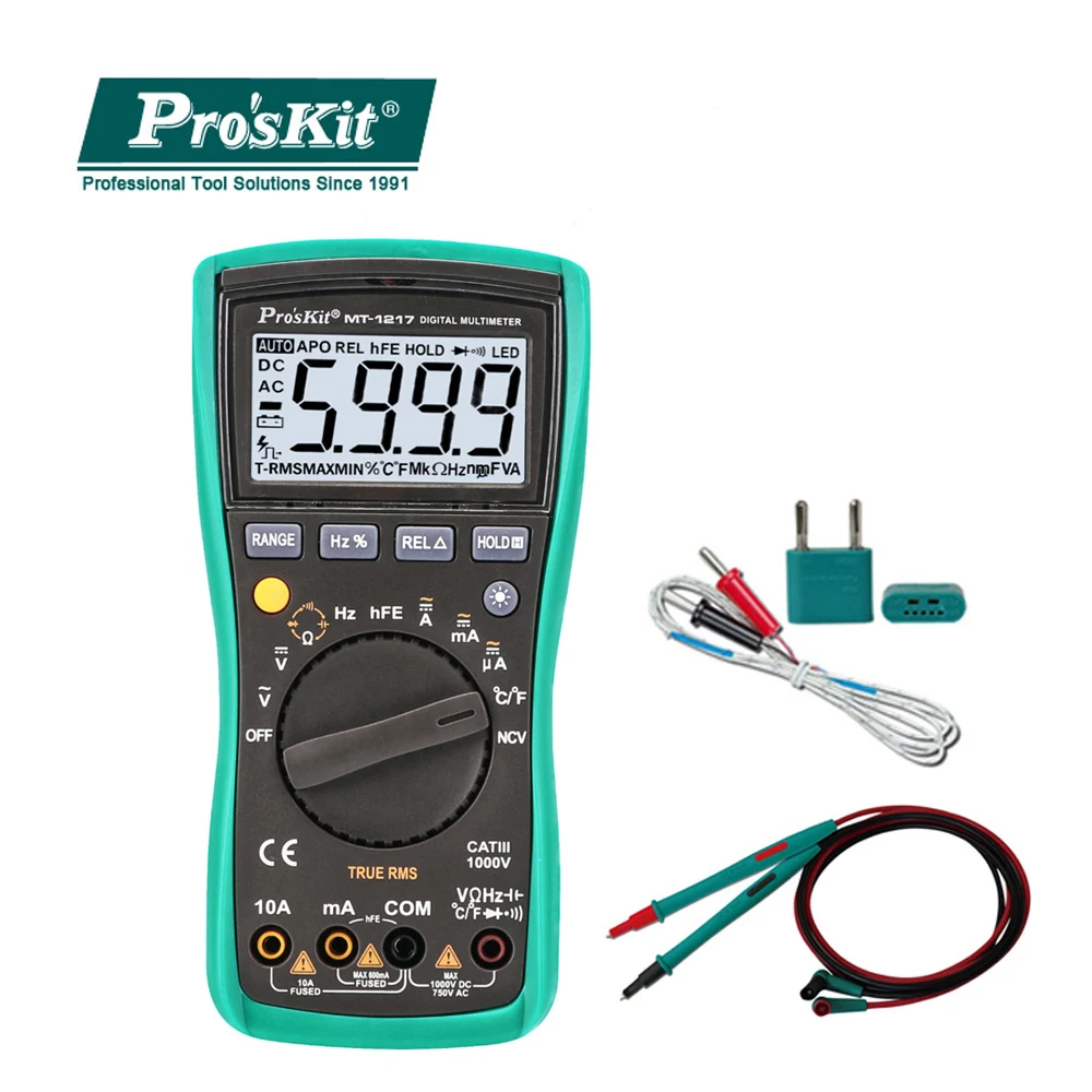 Pro'skit Высокоточный светодиодный цифровой дисплей мультиметр с автоматическим